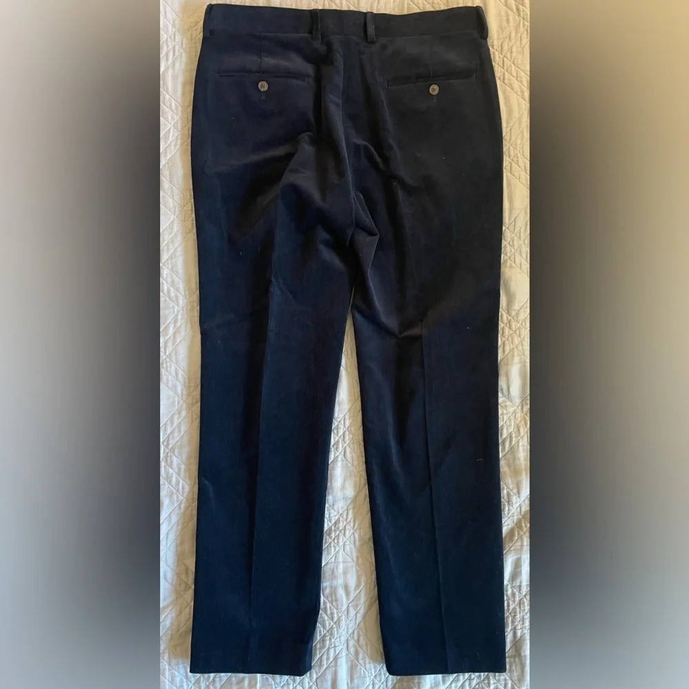 J CREW Ludlow Slim-fit suit‎ pant in Italian corduroy in Navy 32 NWT $298 CL279